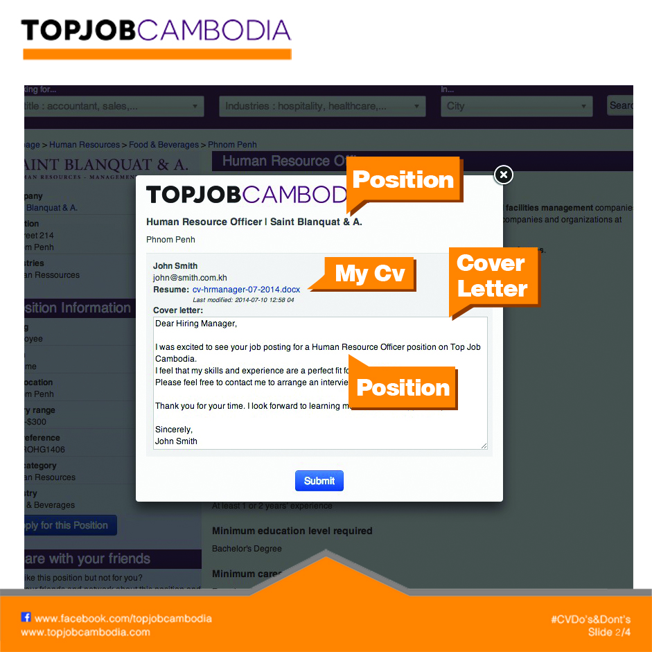 Top Job Cambodia Cover Letter automatique